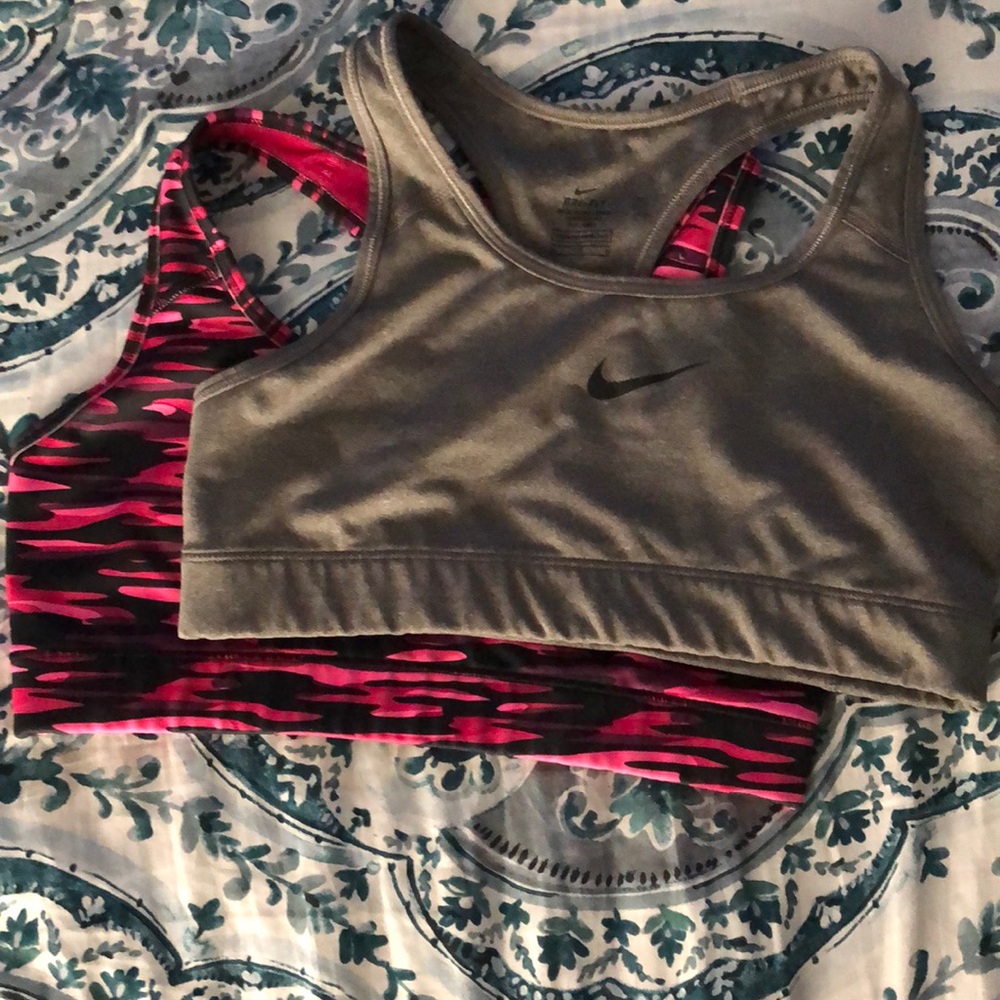 Two medium Nike dry-fit sports bras